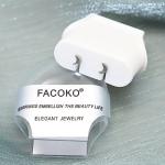 Women's Moon Stud Earrings - Silver Titanium 4MM