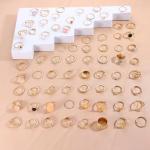 70 Pcs Vintage Crystal Boho Ring Set