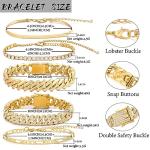 Gold Plated Cuban Chain Bracelets Set for Women