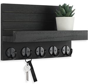 Stylish Wall Key and Mail Holder with Shelf
