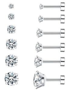 Hypoallergenic Cubic Zirconia Flat Back Studs