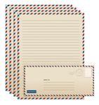 Vintage Airmail Stationery Paper Set - 100 Pieces
