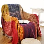 Cozy Boho Chenille Throw Blanket with Tassels