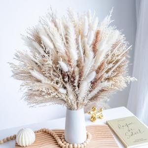 96PCS Dried Pampas Grass for Home and Weddings
