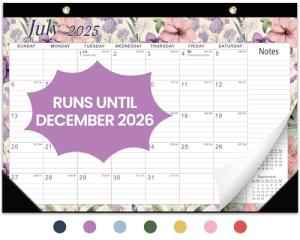 Large Vintage Floral Desk Calendar 2025-2026