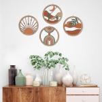 Boho Wall Art Set - Geometric Wooden Decor