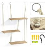 3-Tier Rustic Floating Shelves for Wall Decor