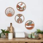 Boho Wall Art Set - Geometric Wooden Decor