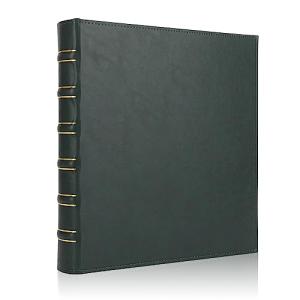 Vintage Leather 3 Ring Binder, Dark Green