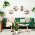 Boho Wall Art Set - Geometric Wooden Decor