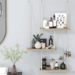 3-Tier Rustic Floating Shelves for Wall Decor
