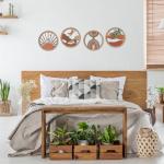 Boho Wall Art Set - Geometric Wooden Decor