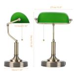Green Retro Desk Lamp with USB Charging Ports