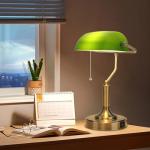 Green Retro Desk Lamp with USB Charging Ports