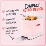 Retro Pink 2-Slice Toaster with Crumb Tray
