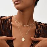 Gold Zodiac Coin Necklace with Leo Pendant