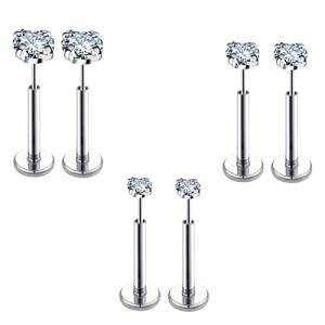 Flat Back 20G Stud Earrings for Tragus & Lip