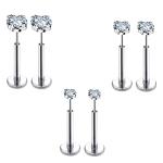 Flat Back 20G Stud Earrings for Tragus & Lip