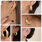 6 Pairs Gold Hoop Earrings Set for Women