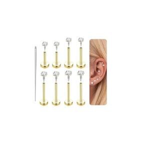 Gold Filled Threaded Piercing Jewelry for Helix & Nose