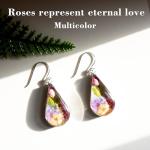 Sterling Silver Flower Teardrop Earrings for Women