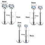 Flat Back 20G Stud Earrings for Tragus & Lip