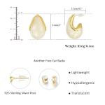 KissYan Beige Acrylic Teardrop Drop Earrings