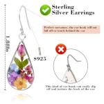 Sterling Silver Flower Teardrop Earrings for Women
