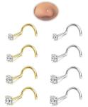 8-Piece Nose Ring Stud Set in Gold/Silver