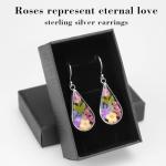 Sterling Silver Flower Teardrop Earrings for Women