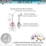 Trendy Pink Crystal Teardrop Halo Earrings