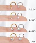 8-Piece Nose Ring Stud Set in Gold/Silver