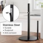 Black Stainless Steel Paper Towel Holder with Weighted Base