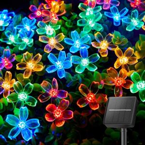 Multicolor Solar LED Flower String Lights