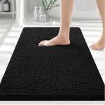 Soft Chenille Bathroom Rug - Black 30x20