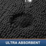 Soft Chenille Bathroom Rug - Black 30x20