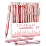 Set of 12 Cute Gel Pens in Pink and Black