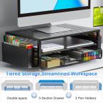 Desk Organizer with Drawer and Pen Holders