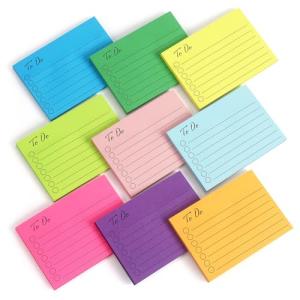 Colorful 3x4 Inch Lined Sticky Note Pads