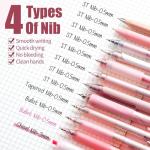 Set of 12 Cute Gel Pens in Pink and Black
