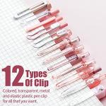 Set of 12 Cute Gel Pens in Pink and Black
