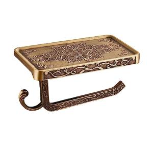 Vintage Floral Toilet Paper Holder with Shelf