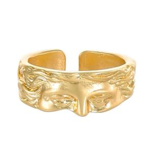 Vintage Gold Venus Half Face Adjustable Ring