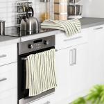 Green Striped Hand Towels for Kitchen and Bath