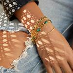 Dainty Gold Plated Layering Bracelets for Women