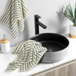 Green Striped Hand Towels for Kitchen and Bath