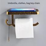 Vintage Floral Toilet Paper Holder with Shelf