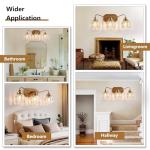 Gold Vintage Bathroom Light Fixture with Crystal Shade