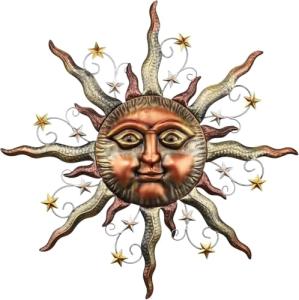 Bronze Sun Face Wall Art for Outdoor Decor