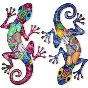 Large Metal Gecko Wall Art for Garden Decor